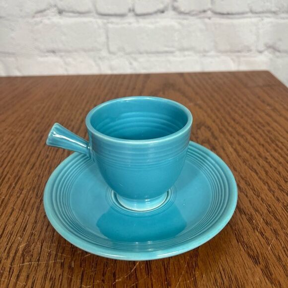 Fiesta Homer Laughlin Demitasse Cup with handle & saucervintage - Picture 6 of 10